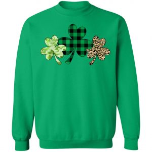 Plaid Shamrock Shirt Leopard Camouflage Fun St Patricks Day T-Shirt