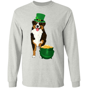 Lucky American Shepherd St Patricks Day T-Shirt, Long Sleeve, Hoodie