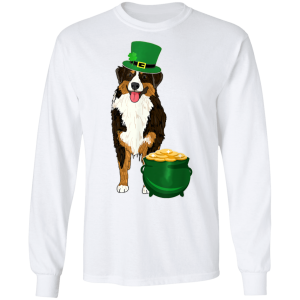 Lucky American Shepherd St Patricks Day T-Shirt, Long Sleeve, Hoodie
