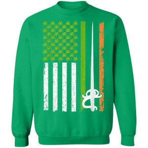 Irish Fencing American Flag Saint Patricks Day Shirt, Long Sleeve