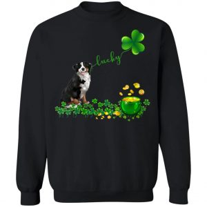 Womens Lucky Saint Bernese Mountain Dog Shamrock St Patricks Day T-Shirt, Hoodie, Long Sleeve