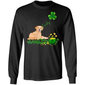 Womens Lucky Saint Yellow Labrador Dog Shamrock St Patricks Day T-Shirt, Hoodie, Long Sleeve