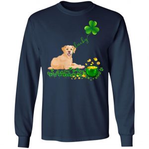 Womens Lucky Saint Yellow Labrador Dog Shamrock St Patricks Day T-Shirt, Hoodie, Long Sleeve