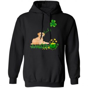 Womens Lucky Saint Yellow Labrador Dog Shamrock St Patricks Day T-Shirt, Hoodie, Long Sleeve