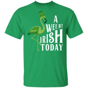 A Wee Bit Irish Today Flamingo St. Patricks Day Shirt, Long Sleeve