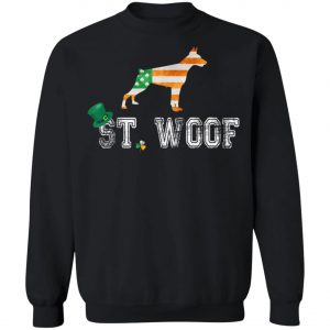 St. Patricks Day Flag American St. Woof Doberman Dog T-Shirt, Hoodie, Long Sleeve