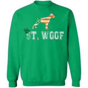St. Patricks Day Flag American St. Woof Doberman Dog T-Shirt, Hoodie, Long Sleeve