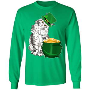 Lucky Maine Coon St Patricks Day T-Shirt, Long SLeeve, Hoodie