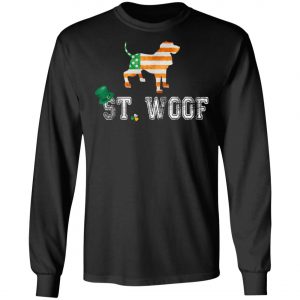 St. Patricks Day Flag American St. Woof Bloodhound Dog T-Shirt, Hoodie, Long Sleeve
