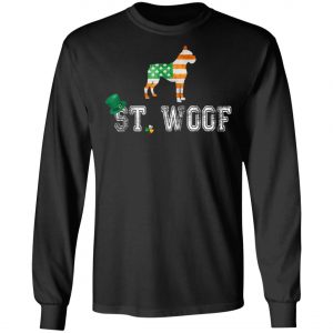 St. Patricks Day Flag American St. Woof Boxer Dog Lovers T-Shirt, Hoodie, Long Sleeve
