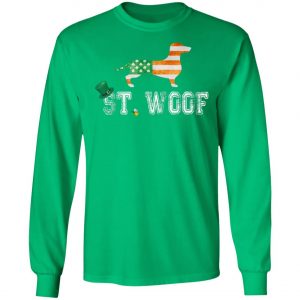 St. Patricks Day Flag American St. Woof Dachshund Dog T-Shirt, Hoodie, Long Sleeve