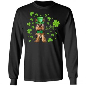 St Patrick Day Terrier Lucky Shamrock Funny Dog Shirt, Hoodie, Long Sleeve