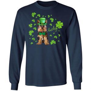 St Patrick Day Terrier Lucky Shamrock Funny Dog Shirt, Hoodie, Long Sleeve
