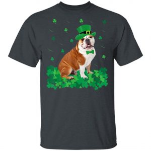 St Patricks Day English Bulldog Shamrock Pet Dog T-Shirt, Hoodie, Long Sleeve