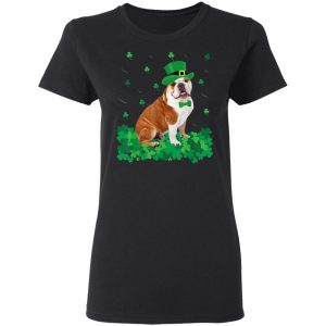 St Patricks Day English Bulldog Shamrock Pet Dog T-Shirt, Hoodie, Long Sleeve