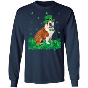 St Patricks Day English Bulldog Shamrock Pet Dog T-Shirt, Hoodie, Long Sleeve
