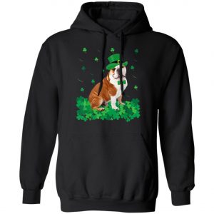 St Patricks Day English Bulldog Shamrock Pet Dog T-Shirt, Hoodie, Long Sleeve