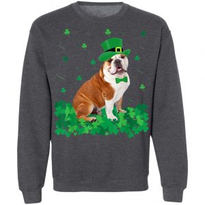St Patricks Day English Bulldog Shamrock Pet Dog T-Shirt, Hoodie, Long Sleeve