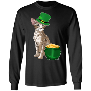 Lucky Oriental Cat St Patricks Day T-Shirt, Long Sleeve, Hoodie