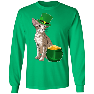 Lucky Oriental Cat St Patricks Day T-Shirt, Long Sleeve, Hoodie