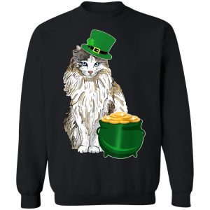 Lucky Ragdoll Cat St Patricks Day T-Shirt, Long Sleeve, Hoodie