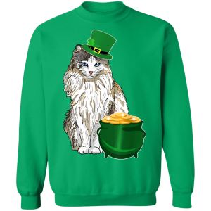 Lucky Ragdoll Cat St Patricks Day T-Shirt, Long Sleeve, Hoodie