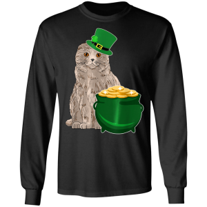 Lucky Scottish Fold St Patricks Day T-Shirt, Long Sleeve, Hoodie