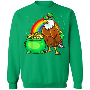 American Bald Eagle Leprechaun St Patricks Day T-Shirt, Long Sleeve