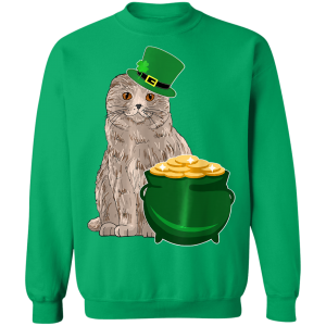 Lucky Scottish Fold St Patricks Day T-Shirt, Long Sleeve, Hoodie