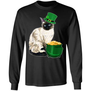 Lucky Siamese Cat St Patricks Day T-Shirt, Long Sleeve, Hoodie