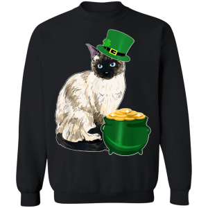Lucky Siamese Cat St Patricks Day T-Shirt, Long Sleeve, Hoodie