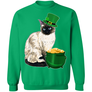 Lucky Siamese Cat St Patricks Day T-Shirt, Long Sleeve, Hoodie