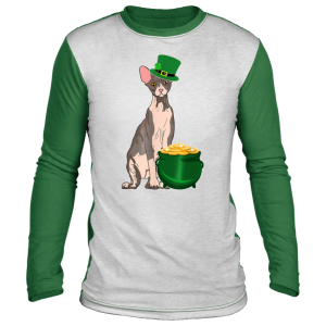 Lucky Sphynx Cat St Patricks Day T-Shirt, Long Sleeve, Hoodie