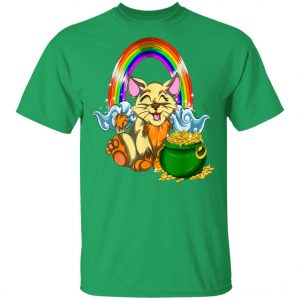 Animal Cat Rainbow Irish Boys Kids Toddler St Patricks Day T-Shirt, Long Sleeve