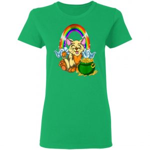 Animal Cat Rainbow Irish Boys Kids Toddler St Patricks Day T-Shirt, Long Sleeve