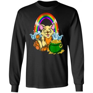 Animal Cat Rainbow Irish Boys Kids Toddler St Patricks Day T-Shirt, Long Sleeve