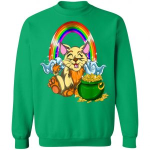 Animal Cat Rainbow Irish Boys Kids Toddler St Patricks Day T-Shirt, Long Sleeve