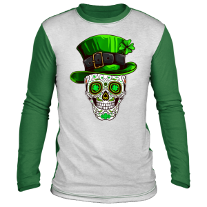 Irish Costume Sugar Skull Shirt St Patricks Day of Dead T-Shirt, Long Sleeve, Hoodie