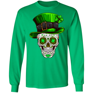 Irish Costume Sugar Skull Shirt St Patricks Day of Dead T-Shirt, Long Sleeve, Hoodie