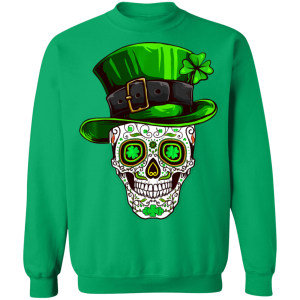 Irish Costume Sugar Skull Shirt St Patricks Day of Dead T-Shirt, Long Sleeve, Hoodie