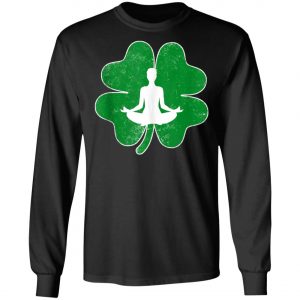 Yoga Shamrock Irish Saint Patricks Day Shirt, Long Sleeve