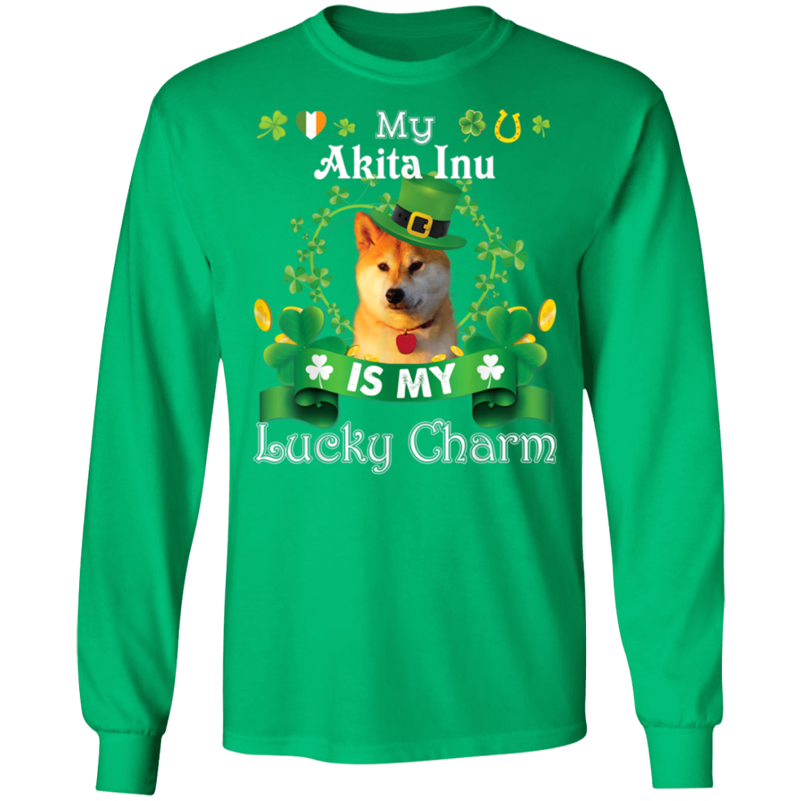 My Akita Inu Dog Is Lucky Charm Leprechaun St Patrick Day T-Shirt, Long Sleeve, Hoodie My Akita Inu Dog Is Lucky Charm Leprechaun St Patrick Day T-Shirt, Long Sleeve, Hoodie