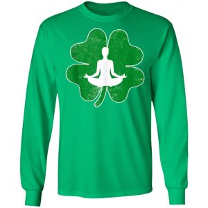 Yoga Shamrock Irish Saint Patricks Day Shirt, Long Sleeve