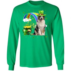 Australian Shepherd St Patricks Day Irish Shamrock Dog T-Shirt, Long Sleeve, Tank Top
