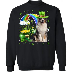 Australian Shepherd St Patricks Day Irish Shamrock Dog T-Shirt, Long Sleeve, Tank Top