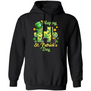 Autism Puzzle Wearing Laprechaun Hat St Patricks Day T-Shirt, Long Sleeve, Tank Top