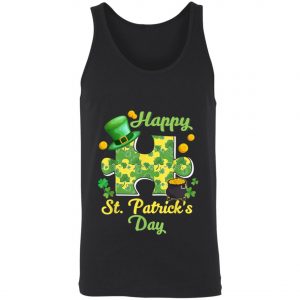 Autism Puzzle Wearing Laprechaun Hat St Patricks Day T-Shirt, Long Sleeve, Tank Top