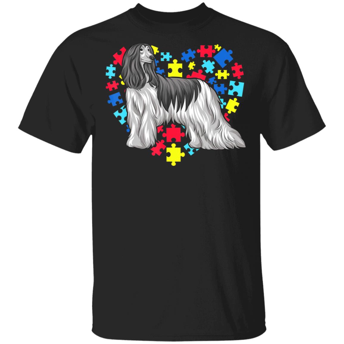 Autism Awareness Afghan Hound Dog Heart T-Shirt, Long Sleeve, Hoodie