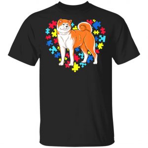 Autism Awareness akita Dog Heart T-Shirt, Long Sleeve, Hoodie