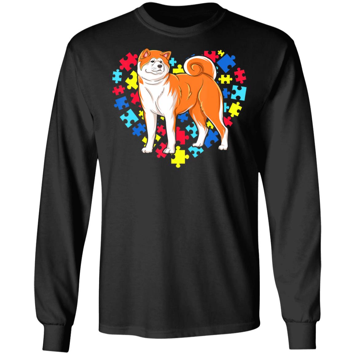 Autism Awareness akita Dog Heart T-Shirt, Long Sleeve, Hoodie Autism Awareness akita Dog Heart T-Shirt, Long Sleeve, Hoodie